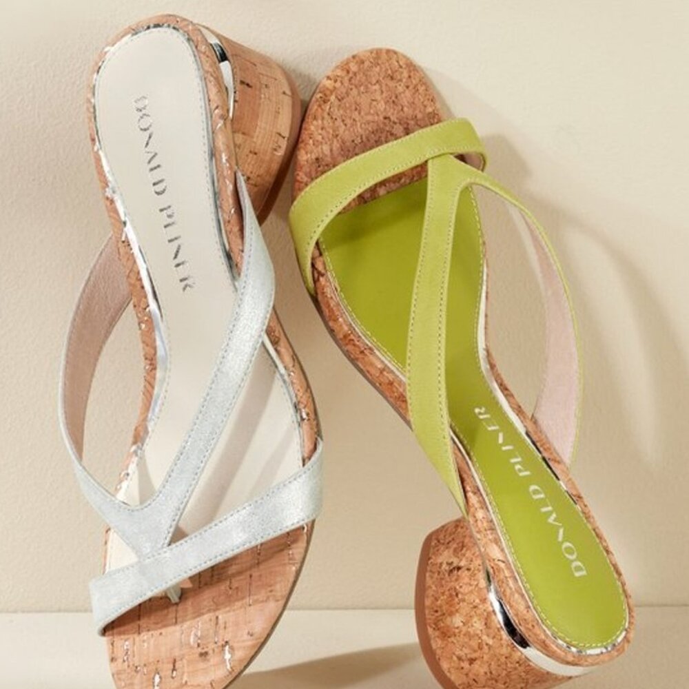 Donald J. Pliner Silver and Cork Sandals (not the green pair)